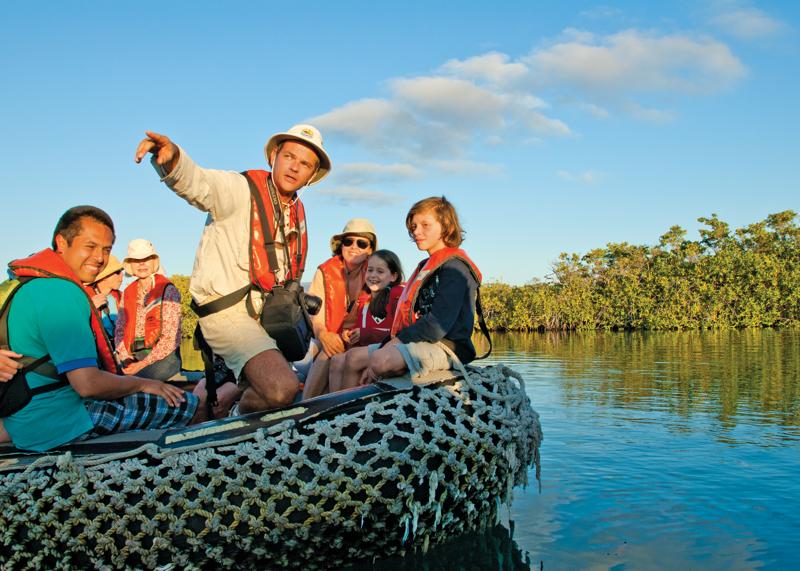 Guests exploring Galapagos Islands, Ecuador by Zodiac.