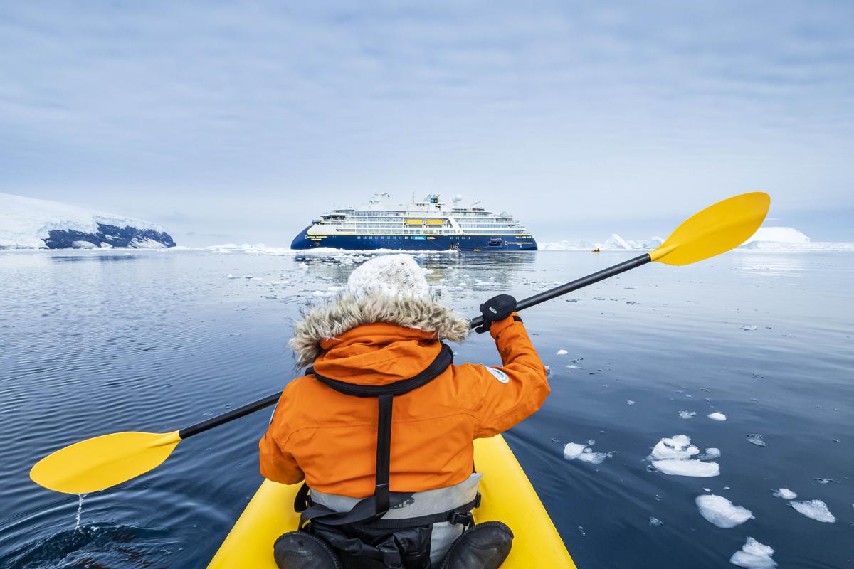 Kayaking at Peter 1 Island, Antarctica