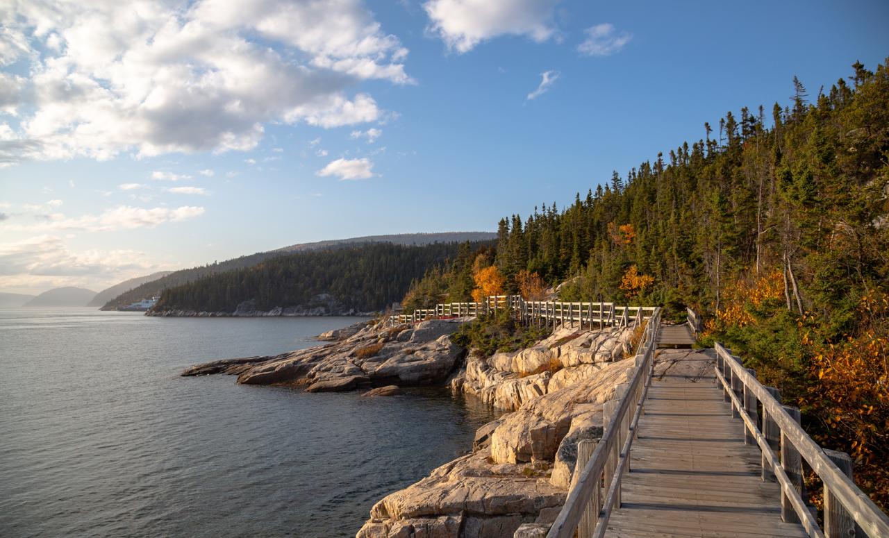 Saguenay fjord national park and  Saguenay-St-Lawrence Marine Park, Tadoussac beach in Autumn, Quebec, Canada