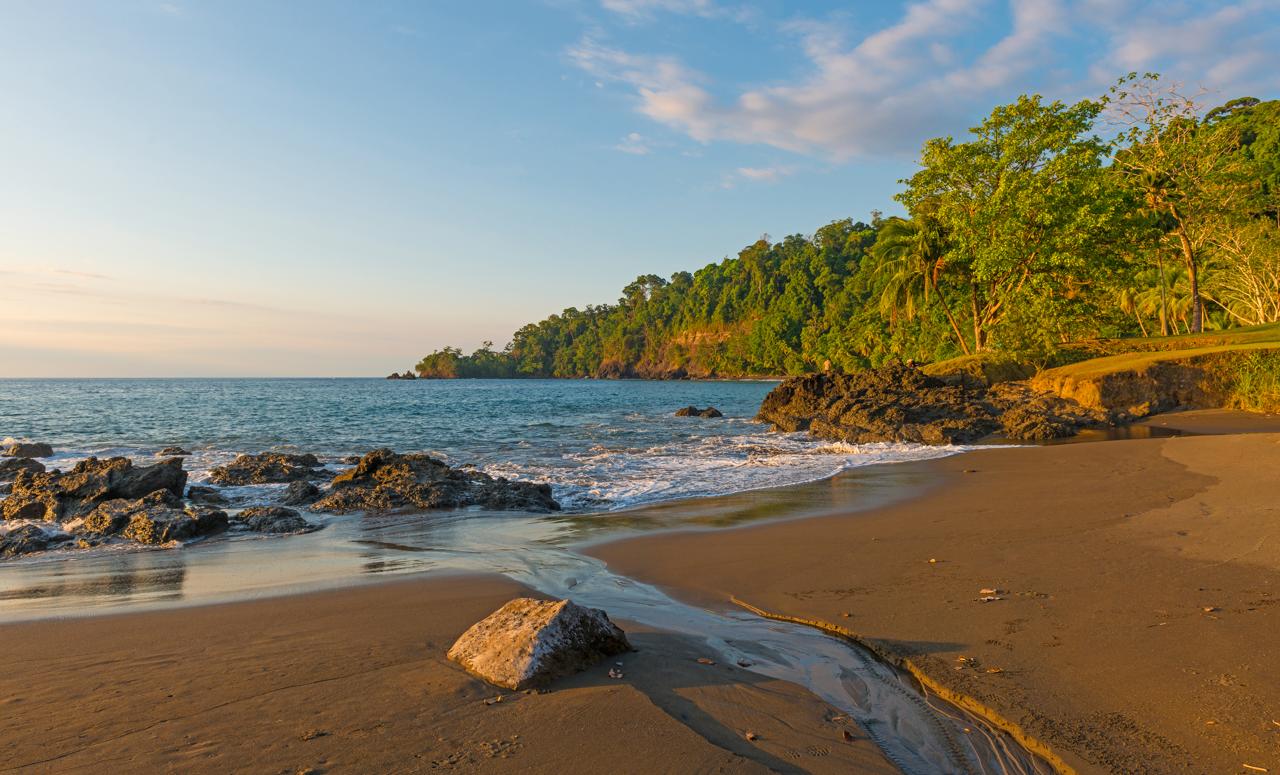 Sunset along the entrance of Corcovado National Park, Puntarenas, Costa Rica.